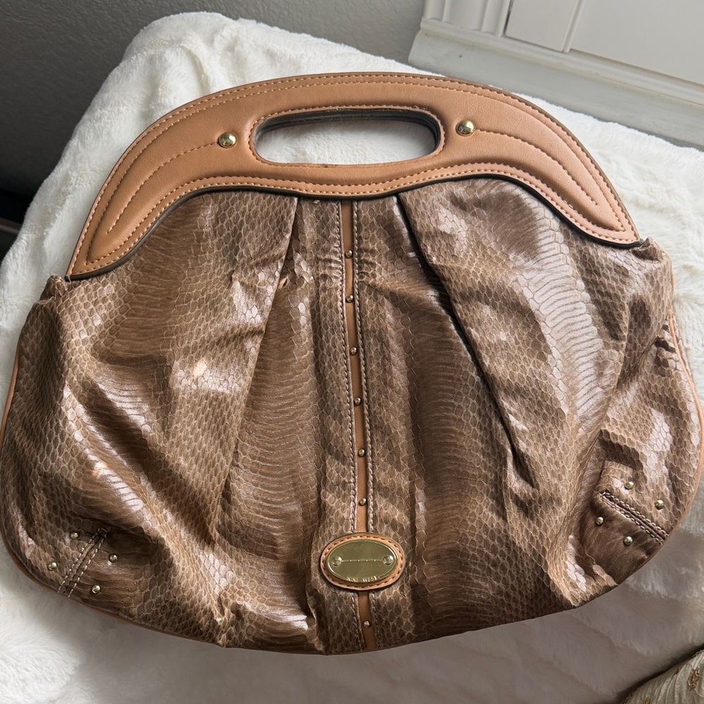Boho Nine West Elegant Brown faux  Leather Handbag
